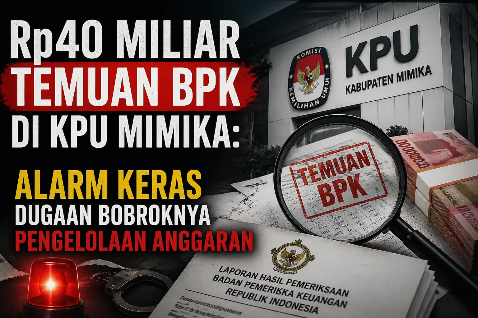 Rp40 Miliar Temuan BPK di KPU Mimika: Audit yang Menggema, Integritas yang Dipertanyakan